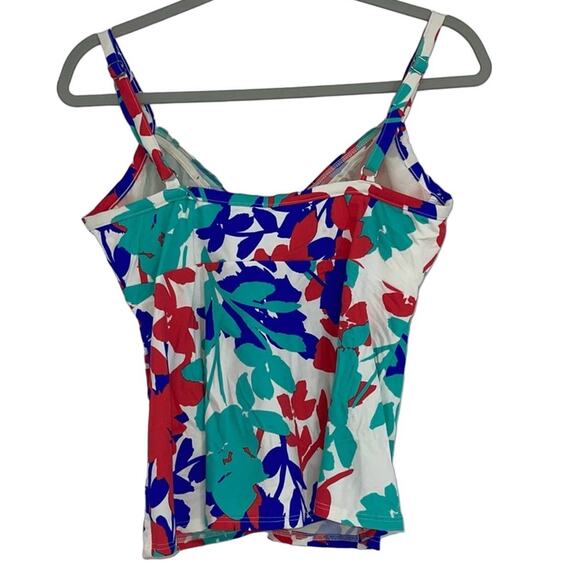 A & H Sportswear Bright Floral Tankini Size 14 - Picture 2 of 3